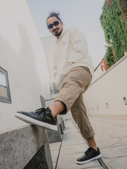 Barefoot Sneakers Barebarics Zing - Black & White - Leather