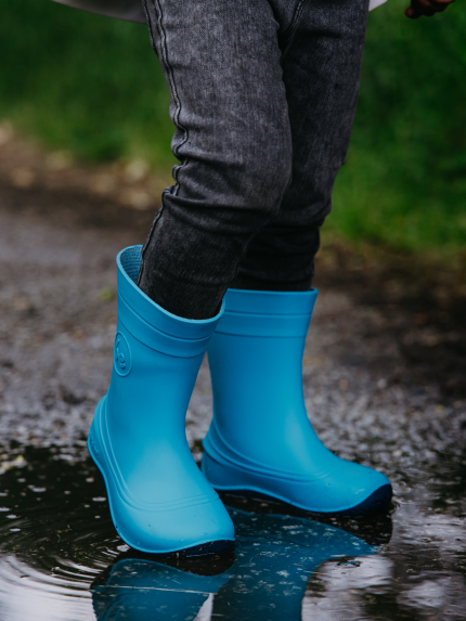 Kids Barefoot Rain Boots Be Lenka Pudds - Aqua Blue