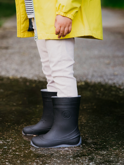 Kids Barefoot Rain Boots Be Lenka Pudds - Black