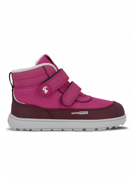 Kids winter barefoot boots Be Lenka Zippu Junior - Berry & Grey