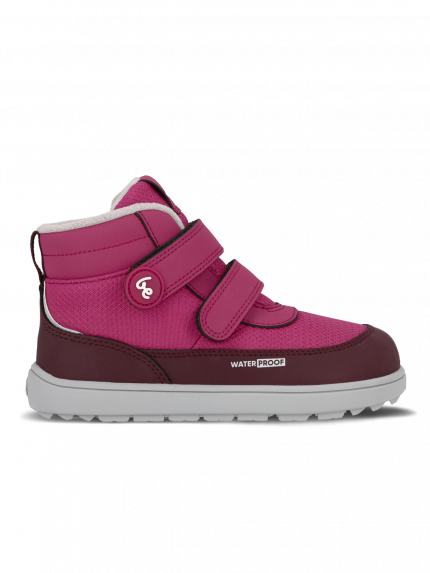 Kids winter barefoot boots Be Lenka Zippu Kids - Berry & Grey