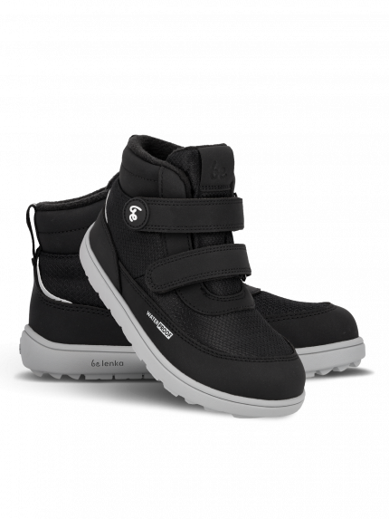 Kids winter barefoot boots Be Lenka Zippu Kids - Black & Grey